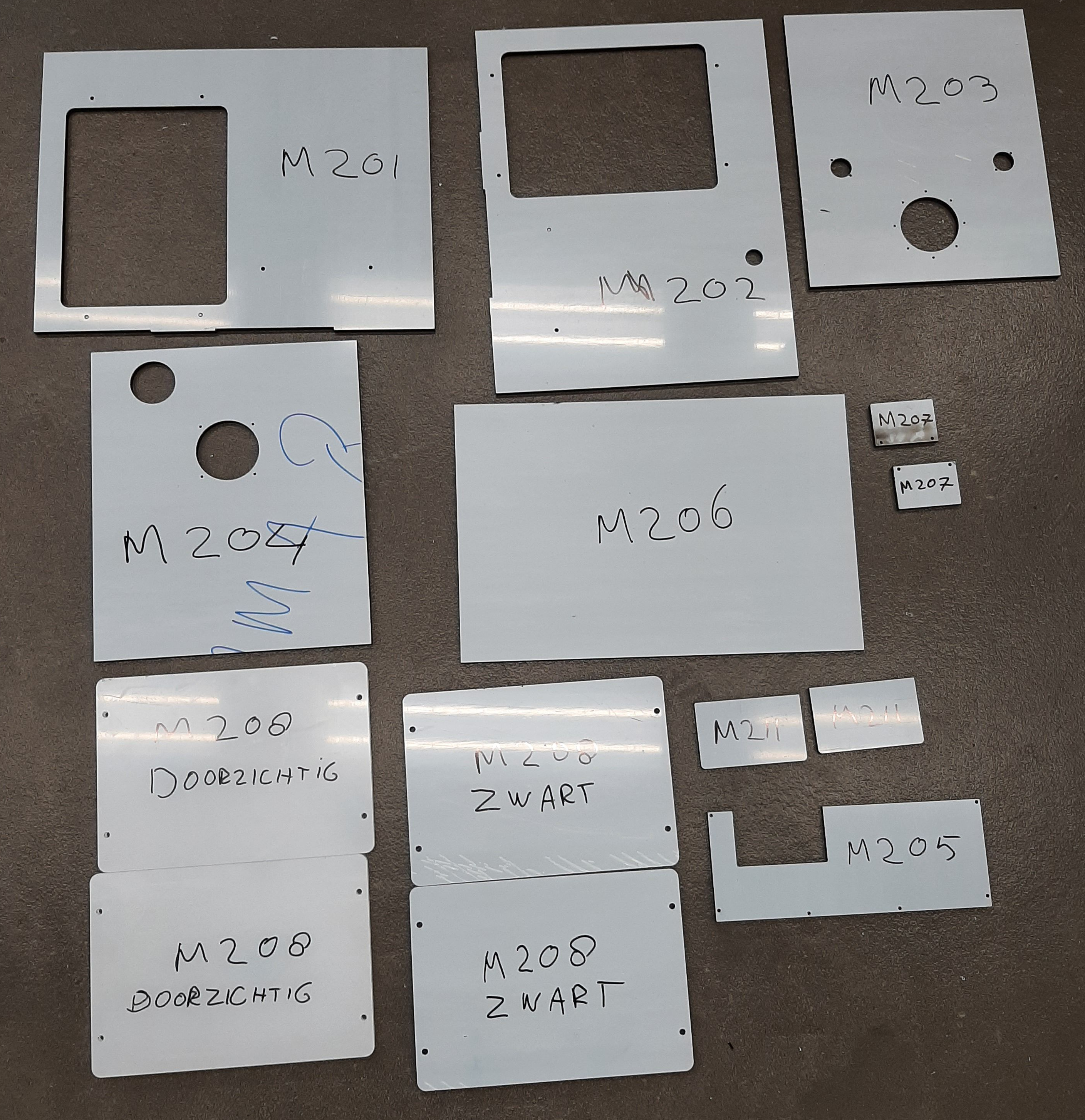 Parts cut on the laser cutting machine