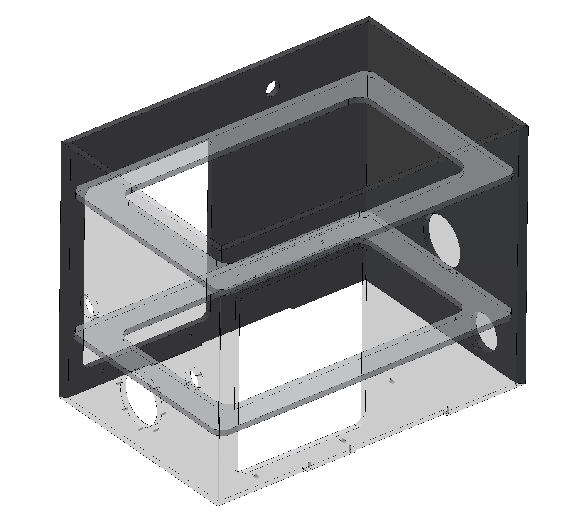 View of gluing mold fitted inside of the panels